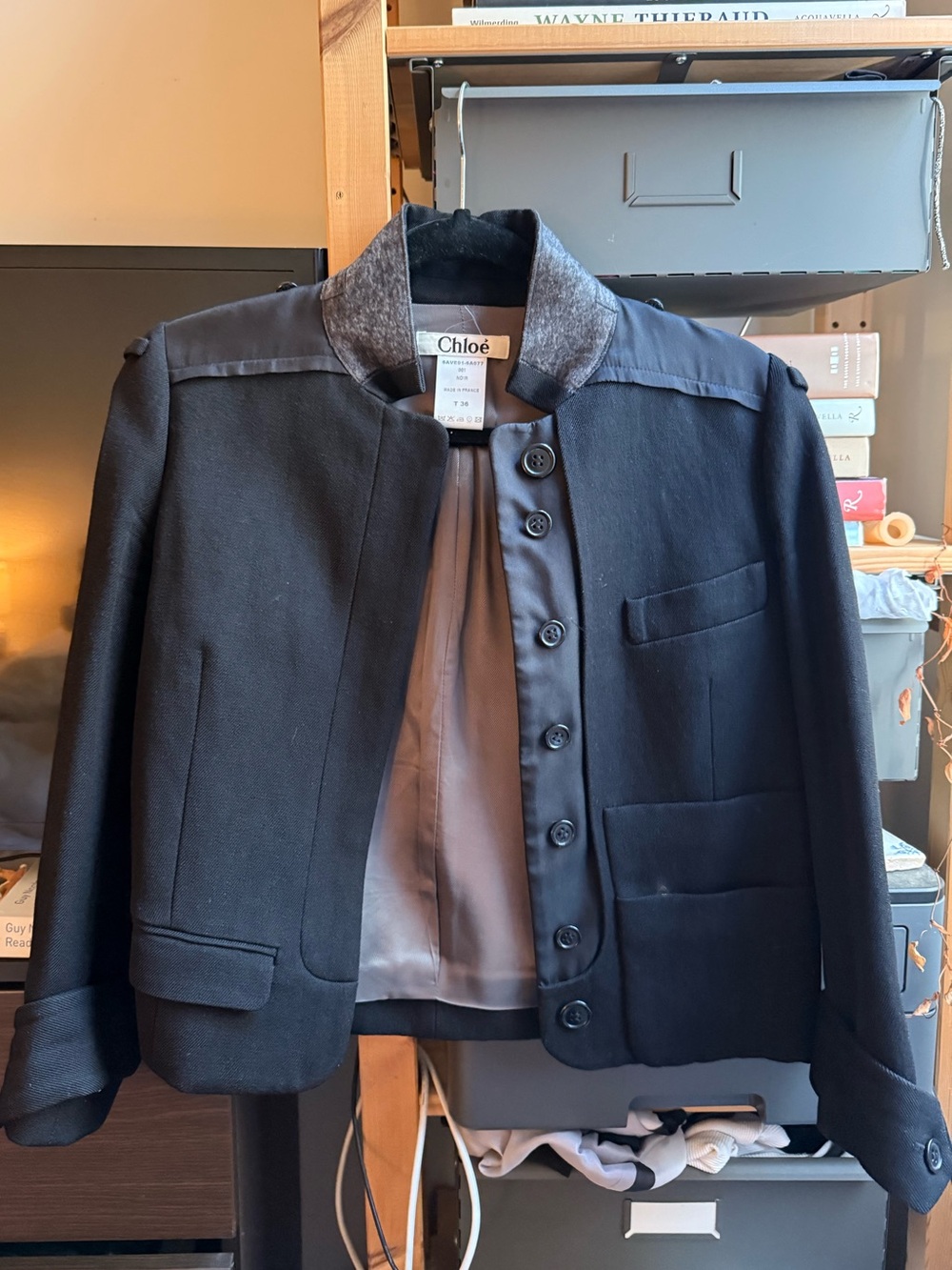 Vintage Chloe wool military jacket size 36/US 2-4 - Picture 1 of 5